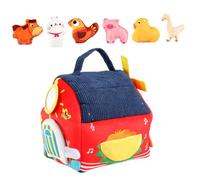 Opdestn Juguetes De Peluche De Granja para Bebés - Set De Juego Educativo E Interactivo con Animales De Peluche - Juguete De Sonajero con Espejo De Granja De | para Niños, Niñas, Familia