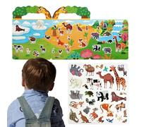 Opdestn Libro de Pegatinas para Niños,Juguetes de Calcomanías de Dibujos Animados Silenciosos | Libro para Actividades con Pegatinas,para Niños y Niñas de 0-3 Años para Viaje Escuela Salón de Juegos y