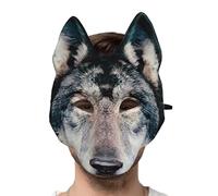 Opdestn Máscara de lobo realista,Máscara de cabeza de lobo | de terror aterradora de animales, de animales Mardi Gras mascarada máscara para Halloween carnaval disfraces fiesta