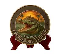 Opdestn Moneda Vintage - Moneda De Colección con Humor De Caimán - Colección de Exhibición Decorativa para Coleccionistas | Regalo para Mujeres, Amantes de Florida, Niños y Aficionados a la Historia