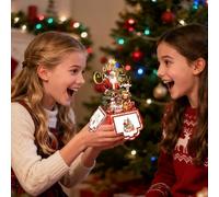 Opdestn Tarjeta Felicitación Navideña 3D,Felicitación de 4 Capas con Santa Claus, Reno y Árbol Navideño,Tarjeta Con Sobres | Para Fiesta Familia Amigos Niños Niño Niña Festivo Invierno Navidad