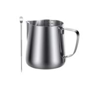 Opdestn Taza Espumadora de Leche,Espumador De Leche Para Cafe Con Báscula Y Plumón Decorativo,350 ml Apto para Lavavajillas Jarra para Cappuccino Vapor y Vertido - Accesorios de Café para Cappuccino y