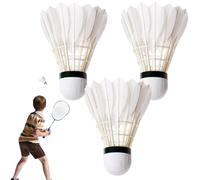 Opdestn Volantes De Bádminton,Pack de 3 Unidades de Alta Velocidad con Pluma Natural | Plumillas Ligeras De Pluma De Pato Accesorios Deportivos para Exterior Y Actividades Al Aire Libre