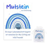 OPEIXSAYKOC Mutstein para niños escolarización, regalo de escolarización 2026, piedras de la suerte con tarjeta de felicitación y bolsa de organza, amuleto de la suerte para niños, relleno de bolsa