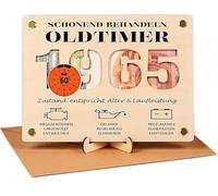 OPEIXSAYKOC Regalo de dinero para el 60 cumpleaños de un hombre en 2026: regalo de madera con sobre, coche clásico de 1966, regal de dinero para el 60 cumpleaños de un Hombres y mujeres (Caqui-60)