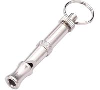 Opemg 1 silbato ultrasónico ajustable plateado para perro, silbato portátil para mascotas, silbato supersónico para entrenamiento de mascotas, entrenamiento y ayuda de comportamiento, silbato de perro