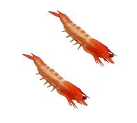 Opemg 2 piezas de camarones falsos rojos, figuras de camarones artificiales, decoraciones realistas de mariscos, gambas falsas, accesorios para fotos, decoración del hogar, gambas realistas, frutas
