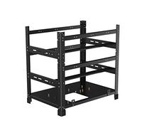 Open Air Mining Rig Frame 12 GPU, 3 Layers Mining Case Rack, Acero Motherboard Bracket para ATX/Btx/Flex/Itx/Microatx, Ventilador 8 X 12cm (Solo Marco)
