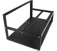 Open Air Mining Rig Frame 6 GPU, Mining Case Rack con Tira Antiestática, Acero Motherboard Bracket para ATX/Btx/Flex/Itx/Microatx, Ventilador 4 X 12cm (Solo Marco) (6GPU)