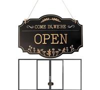 Open And Closed Business Signs - Sided Wooden Open Signs,Come In Were Opens Sign | Vintage Wood Indicator,Business Door Sign For Family Friends Adults Office Shop