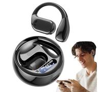Open-Ear Headphones, Wireless Ear Clip Headphones, M76 Wireless Headset, Headphones With 4 Enc Noise Canceling Mic, Fast Charging, 28h Playtime Waterproof Comfortable & Secure Fit For Sports, Workout