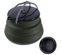 Open Fire Camping Kettle, Foldable Hiking Cookware, Adorable Foldable Boiling Water, Outdoor Cooking Pot for Kitchen, Picnic Flame, Travel Use, 6.3x6.3x1.57 inches, Army and Light Green, Orange