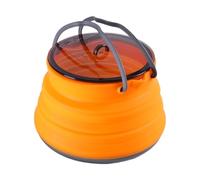 Open Fire Camping Kettle, Foldable Hiking Cookware, Adorable Foldable Boiling Water, Outdoor Cooking Pot for Kitchen, Picnic Flame, Travel Use, 6.3x6.3x1.57 inches, Army and Light Green, Orange
