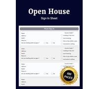 Open House Sign In Sheet: Real Estate Visitor Sign In Book to Record Guests Notes Contact Details and Follow Up Plans for Brokers and Agents