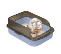 Open Litter Box, Leak-Proof Hygienic Cat Pan, 39x28x14.5cm/15.35x11.02x5.71 Inches Odor Control with Open Top, Easy-to-Clean High-Sided Litter, Ideal for Home and Indoor Pets