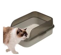 Open Litter Box - Odor Control Hygienic Leak-Proof Cat Pan, Easy to Clean Kitten Toilet, High Sided Pet Lavatory, Semi Enclosed Sand Basin, Low Entry Animal Cómoda | Waste Tray for Home Indoor U