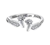 Open Memorial Kids - Anillos con huella de madre e hija, joyas con para mujer, pulsera conmemorativa hipoalergénica del paso del bebé | Fina y elegante decoración metafísica