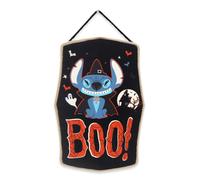 Open Road Brands Disney Lilo and Stitch Boo Hanging Halloween Wood Wall Decor - Fun Stitch Halloween Sign for Home Decorating
