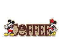 Open Road Brands Disney Mickey Mouse y Minnie Mouse - Decoración de mesa de madera de café - Adorable decoración para colgar o exhibir en la cocina, oficina o bar de café
