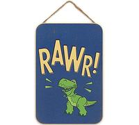 Open Road Brands Disney Pixar Toy Story Rex Rawr colgante de madera decoración de pared para habitación de niños, sala de juegos, dormitorio o sala de cine