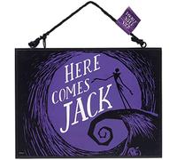 Open Road Brands Disney The Nightmare Before Christmas - Cartel colgante de doble cara - Here Comes Jack and Oogie's Turn to Boogie - Divertida decoración de Halloween