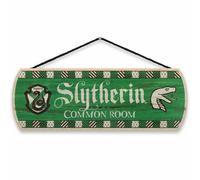 Open Road Brands Harry Potter Slytherin Common Room Hanging Wood Wall Decor - Fun Slytherin Sign for Teen Bedroom or Movie Room