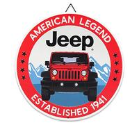 Open Road Brands Jeep American Legend - Cartel de metal redondo para hombre, cueva, garaje o tienda