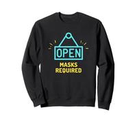 Open Sign Face Masks Are Required Social Distance Hygiene Sudadera