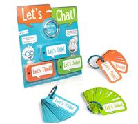 Open The Joy Let's Chat - Tarjetas de conversación 3 en 1 para niños - Juegos de cartas de viaje para coche, aviones - Tarjetas de habla, piensa, broma - A partir de 4 años