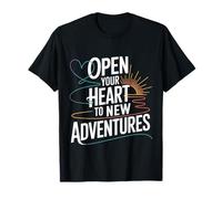 Open Your Heart To New Adventures Viajar Explorar |- Camiseta
