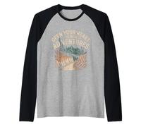Open Your Heart To New Adventures Viajar Explorar - Camiseta Manga Raglan