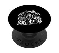 Open Your Heart To New Adventures Viajar Explorar |- PopSockets PopGrip Adhesivo
