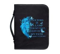 OPENARTUP Funda de Biblia para iglesia, funda de transporte de Biblia extragrande, funda de Biblia con asa con soportes para bolígrafos, regalos de arte cristiano, Your Word is a Lamp to My Feet