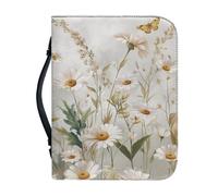 OPENARTUP Funda de transporte de la Biblia blanca para niñas, bolsa de la Biblia con bolsillos, accesorios de transporte de libros de notas de la Biblia cristianos con cremallera, soporte de mano a