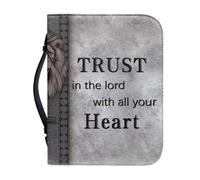 OPENARTUP Fundas bíblicas con estampado floral con marcapáginas, bolsa de la Biblia con bolsillo con cremallera, funda grande para la Biblia con escritura: God Will Help Her at The Break of Day, funda
