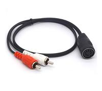 OpenII Cable DIN a RCA de 7 pines, conector MIDI hembra de 7 pines a 2 RCA macho, cable adaptador de audio para Naim, Quad Stereo Systems (50 cm)