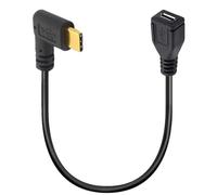 OpenII Cable Micro USB a Tipo C, Adaptador USB C Macho a Micro B Hembra en ángulo de 90 Grados para MacBook Pro, portátil, Dispositivos Android (Lado USB C/Tipo C)