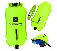 OPENWATER aufblasbare Schwimmboje XL - große Sicherungsboje mit Tasche für Dinge 28L Neongrün