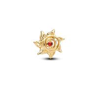 Openwork Sun 14k Gold-Plated Charm with Burnt Orange Crystal