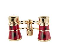 Opera Glasses - Binoculares ópticos con mango de teatro, herramienta de visualización delicada, multiusos, para camping, mujeres, color rojo, cadena