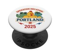 Operación Inflación - Portland 2025 Funny Protest PopSockets PopGrip Adhesivo