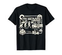Operador de Carretilla elevadora Evolución Logística de Almacén Divertido Camiseta