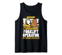 Operador de montacargas agotado Conductor Divertido de la Carretilla elevadora de almacén Camiseta sin Mangas