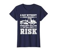 Operador de nivelador Divertido Diciendo Amante de la motoniveladora Camiseta, Mujer, Azul Marino, 3XL