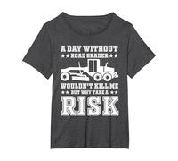 Operador de nivelador Divertido Diciendo Amante de la motoniveladora Camiseta, Mujer Tallas Grandes, Jaspeado Oscuro, 5XL Grande