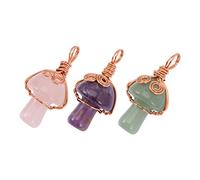 Operitacx 1 Juego Colgante De Hongo De Cristal Colgante Natural Joyería De Setas Dijes De Oro Para Hacer Joyas Cristales De Hongos Encantos De Setas Piedra De Cristal Natural 3 Piezas