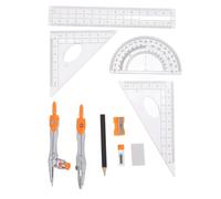 Operitacx 1 Juego Conjunto de brújula gobernante Suministros Escolares útiles Escolares estéticos Herramientas matemáticas Regla pequeña brújula matemática Reglas para aleación Naranja