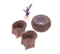 Operitacx 1 Juego Muebles Miniatura para Casa de Muñecas Sillas de Rattan Vintage Accesorios de Jardín de Hadas Decoración para Muñecas