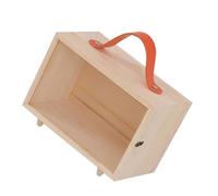Operitacx 1 Pc Caja De Madera Portátil Caja De De Mano Cajas De Bandeja Organizadora De Joyas Cajitas De Para Joyeria Mini Cofre Del Vitrina Transparente Khaki