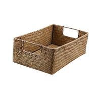 Operitacx 1 Pieza Cesta De Almacenamiento De Mimbre Grande Organizador Libros Y Juguetes Cesta Almacenaje De BañO OrganizacióN 36x26x12 Cm